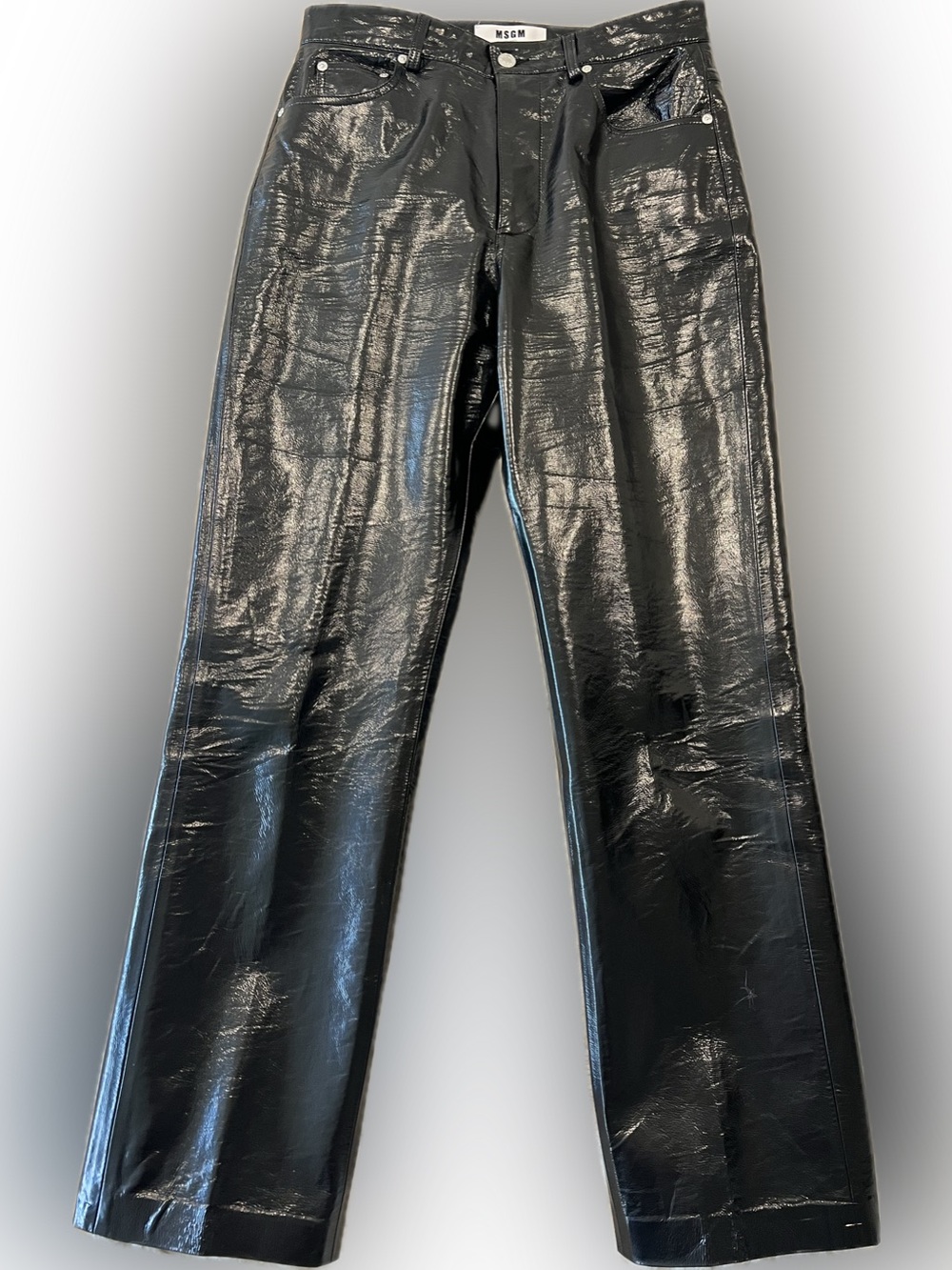 MSGM Faux High Shine Patent Leather Pants